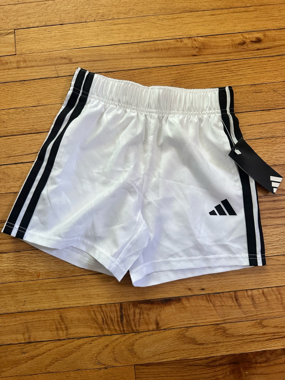 adidas White Shorts with Black Accent Stripes